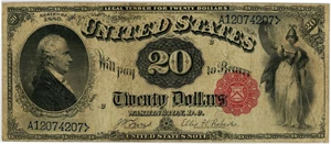 image for: FR. 143 1880 $20 Legal Tender PMG Very Fine 20