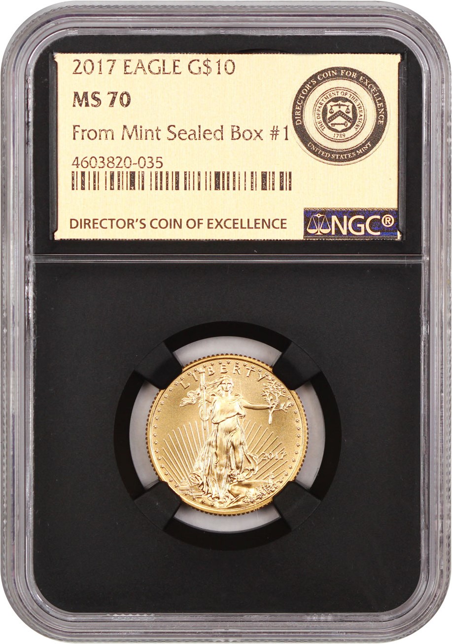 image for: 2017 Gold Eagle $10 NGC MS70 (From Mint Sealed Box #1)