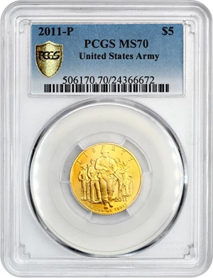 image for: 2011-P United States Army $5 PCGS MS70