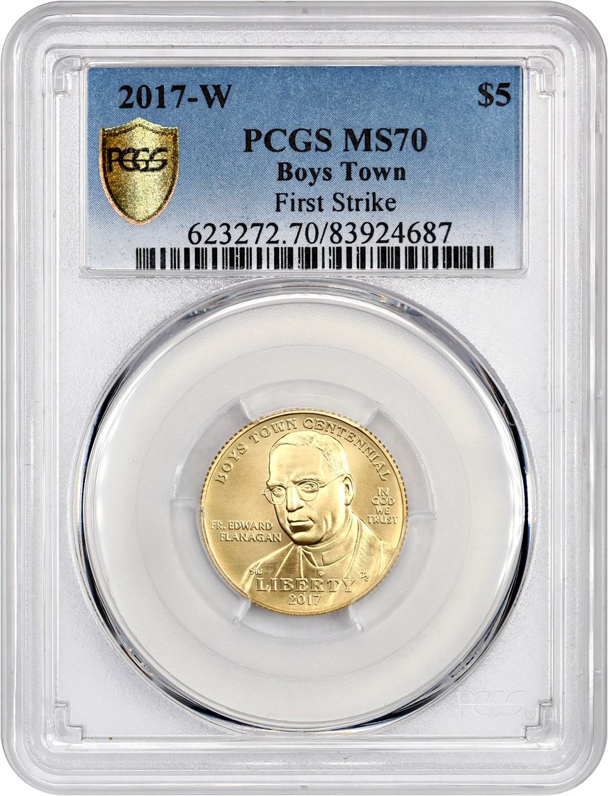 image for: 2017-W Boys Town $5 PCGS MS70 (First Strike)