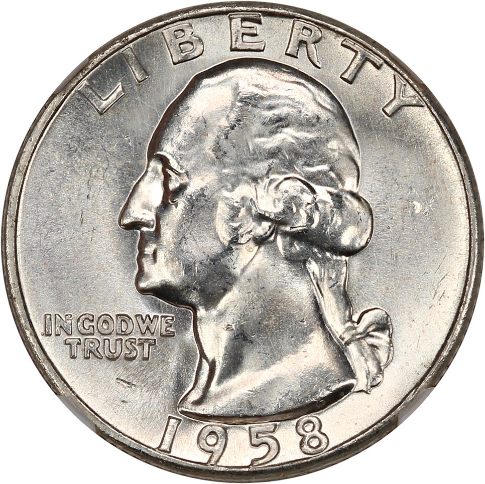 1958 25c NGC MS64 (Type B Reverse)