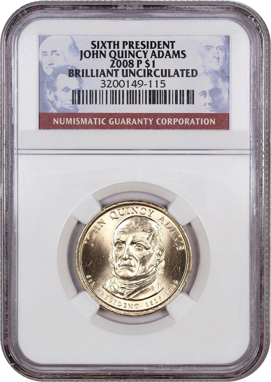 image for: 2008-P John Q. Adams $1 NGC Brilliant Uncirculated
