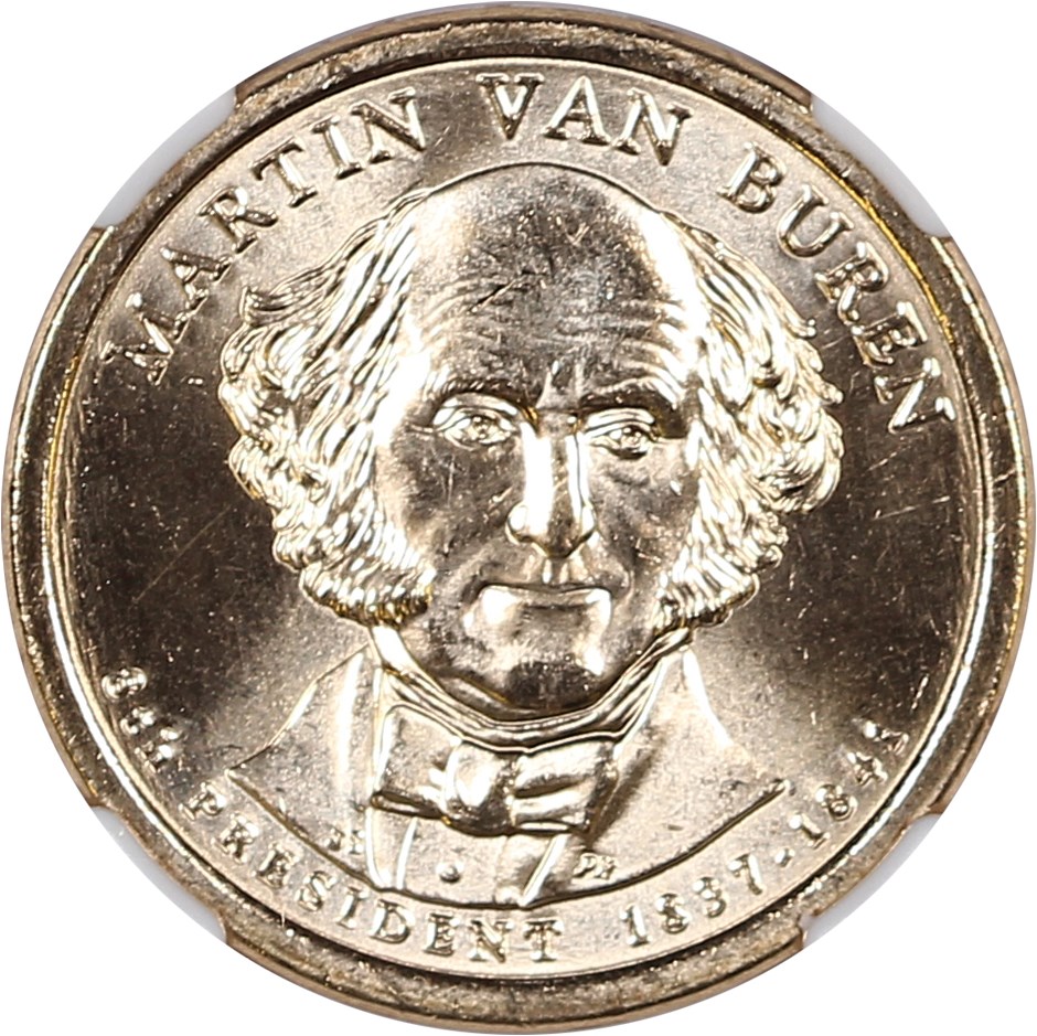 image for: 2008-D Martin Van Buren $1 NGC Brilliant Unc. (First Day of Issue)