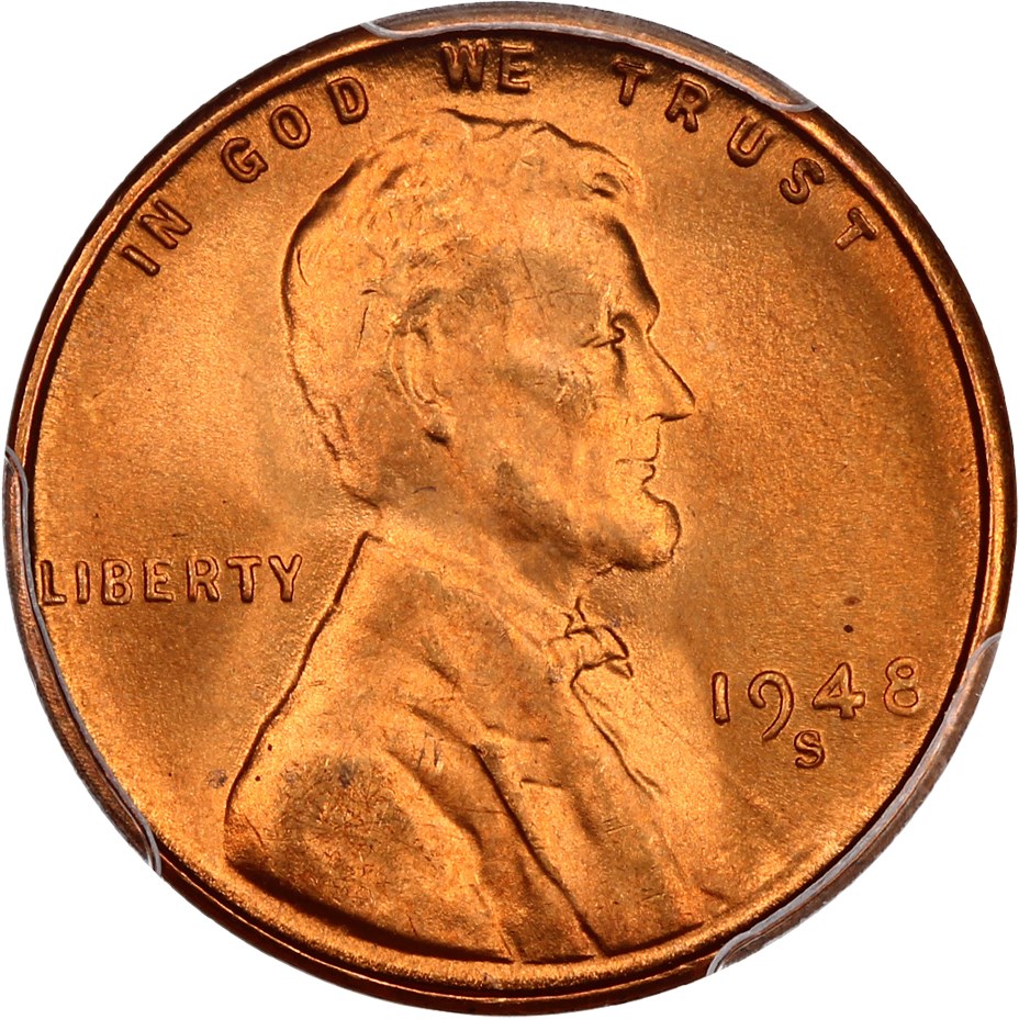 1948-S 1c PCGS MS66 RD