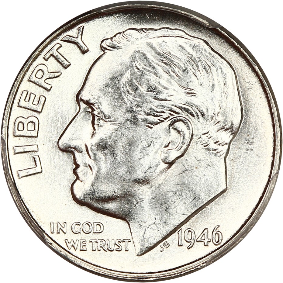 1946 10c PCGS MS64 FB