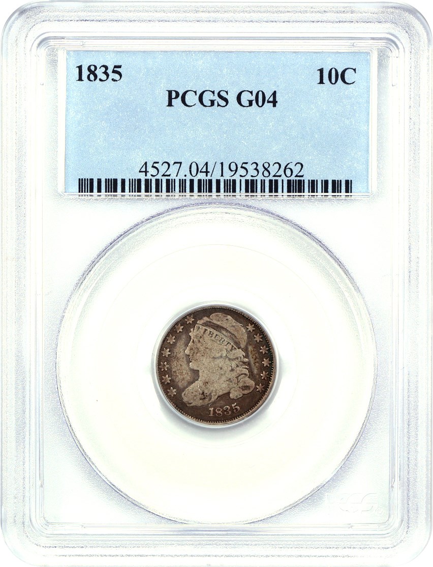 1835 10c AG3 CAC thumbnail 3