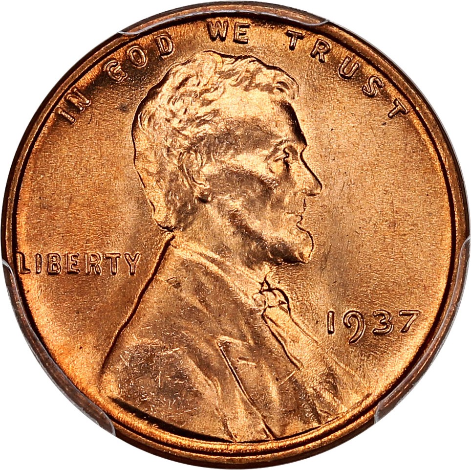 1937 1c PCGS MS65 RD
