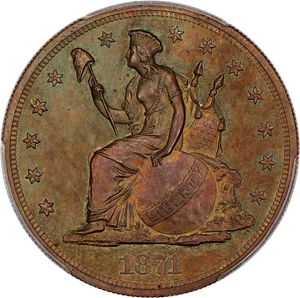 image for: 1871 Pattern $1 PCGS/CAC Proof 64 BN (J-1147)
