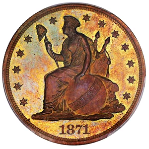 image for: 1871 Pattern $1 PCGS/CAC Proof 64 BN (J-1147)