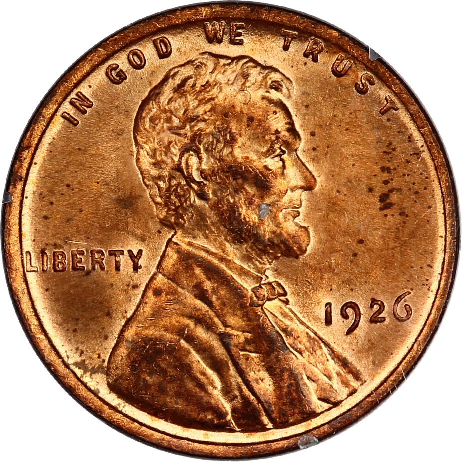 1926 1c PCGS MS64 RD (OGH Rattler Holder)
