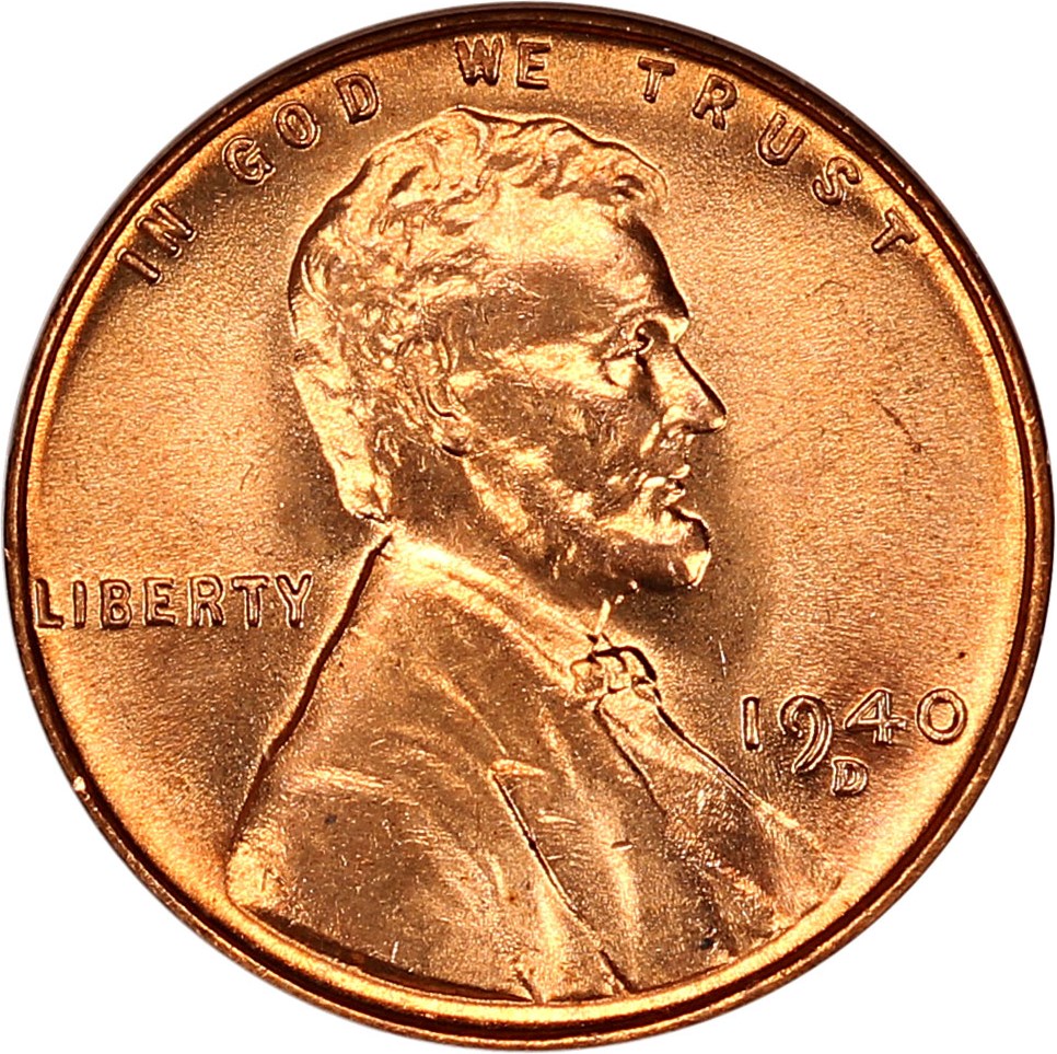 1940-D 1c NGC MS66 RD