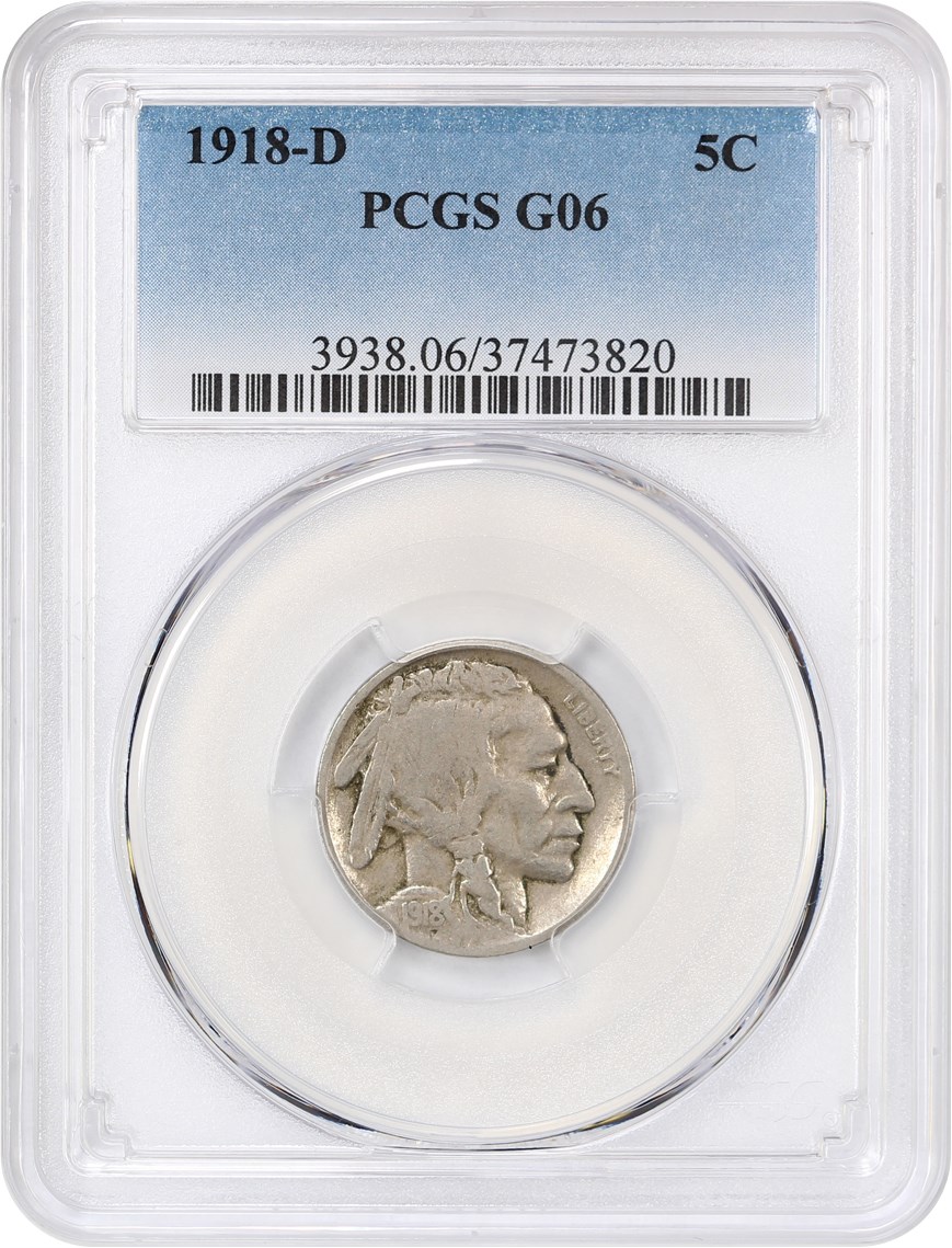 1918-D 5c AG3 CAC thumbnail 5
