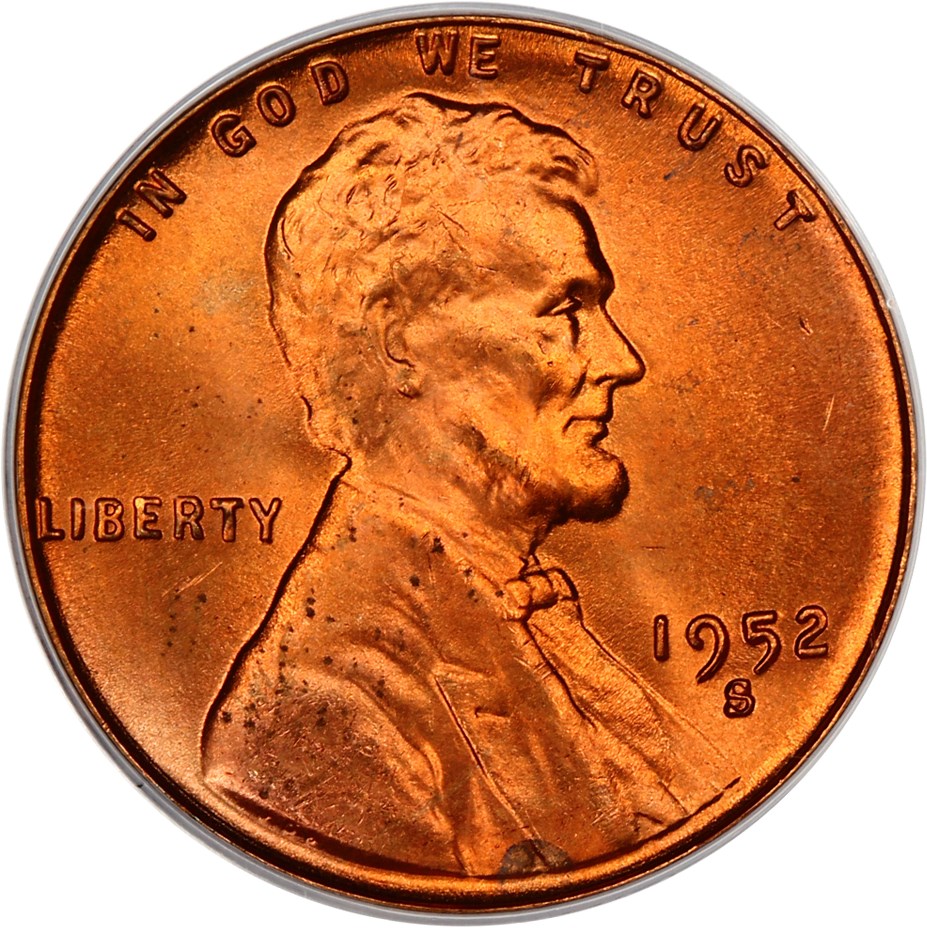 1952-S 1c PCGS MS66 RD