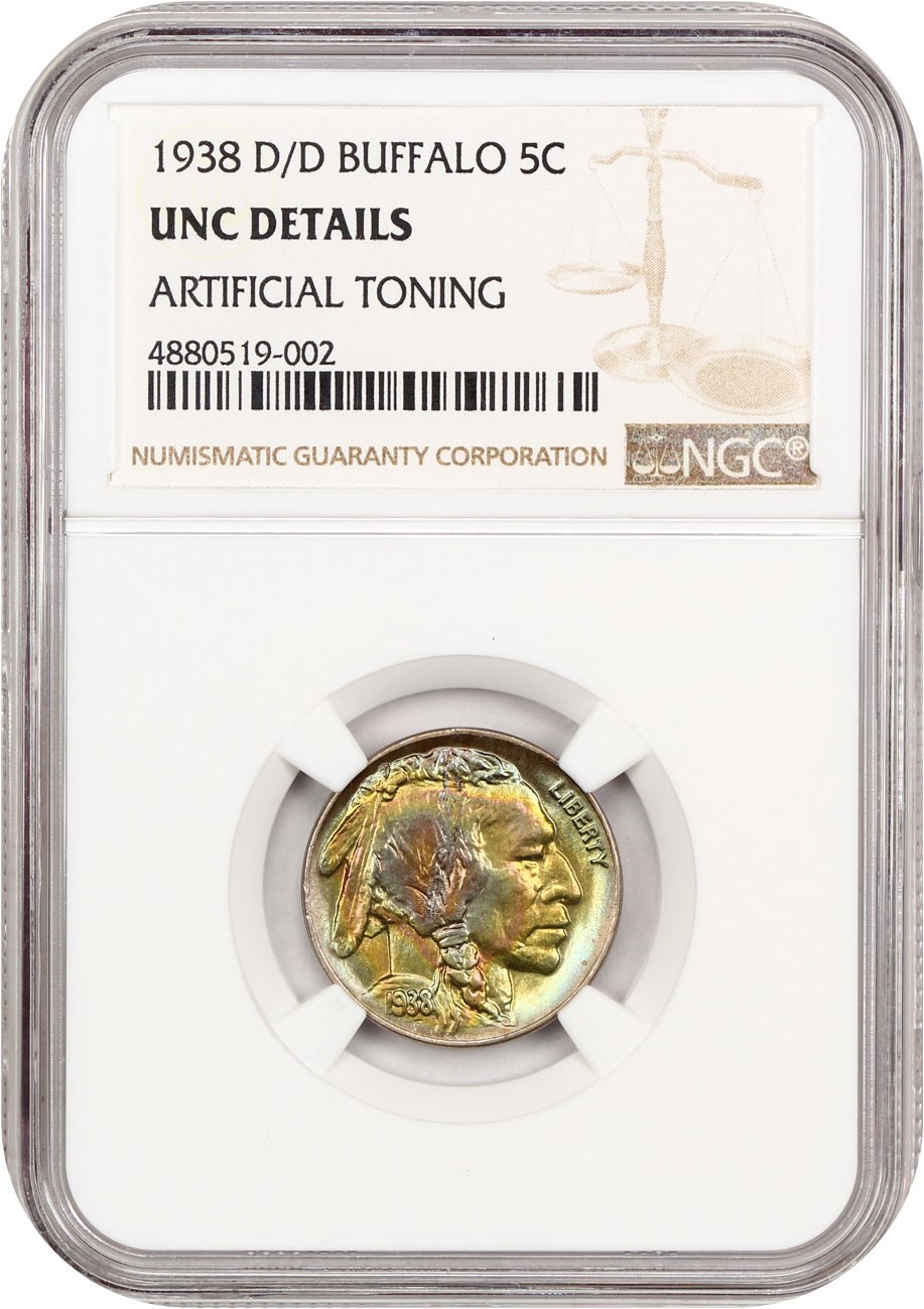 1938-D/D 5c Buffalo VG10 CAC thumbnail 3