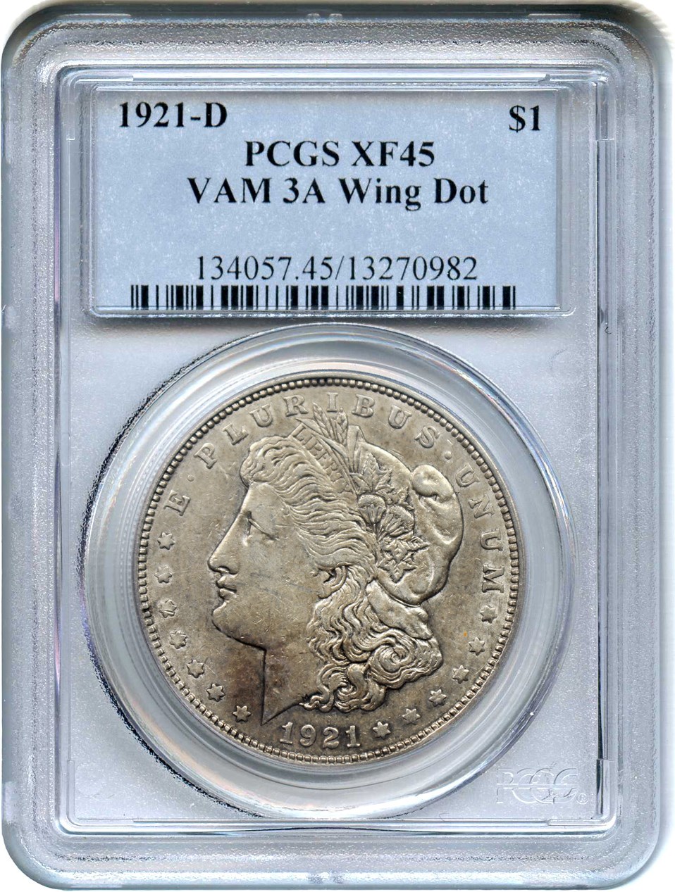 1921-D $1  Wing Dot, VAM-3A VF35 thumbnail 3