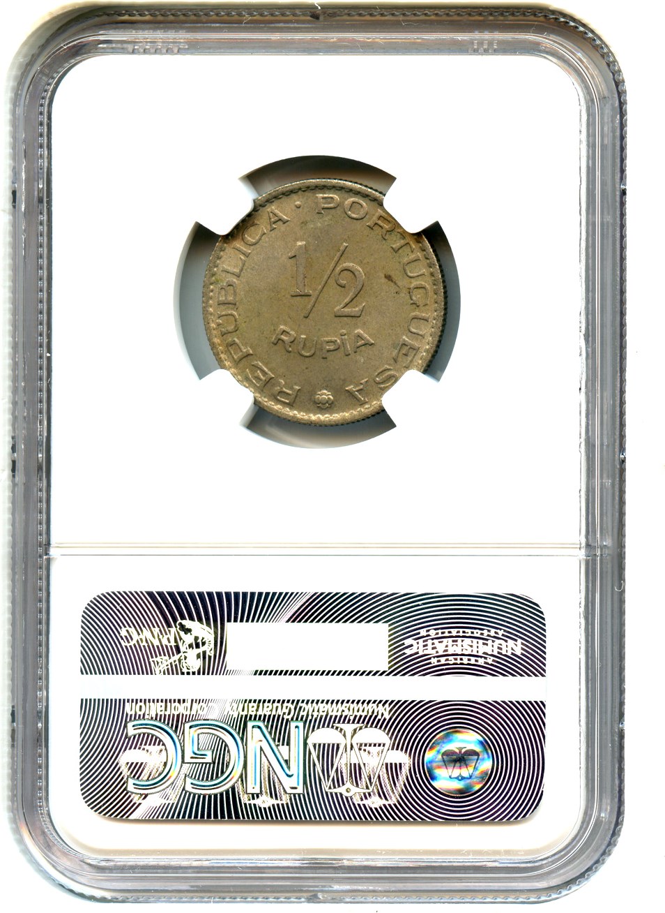image for: India-Portugese: 1952 1/2 Rupia NGC MS63 (KM-26)