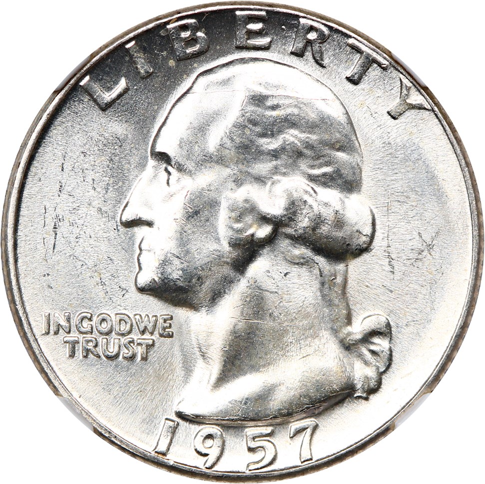 1957 25c NGC MS63 (Type B Reverse)