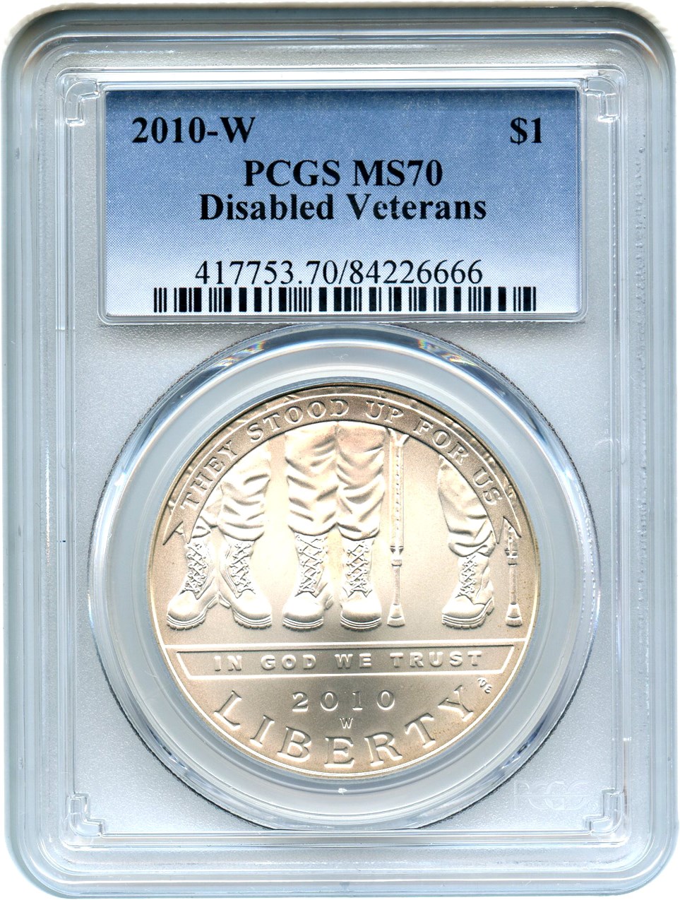 2010 W Disabled Veterans Silver dollar MS Values | Greysheet