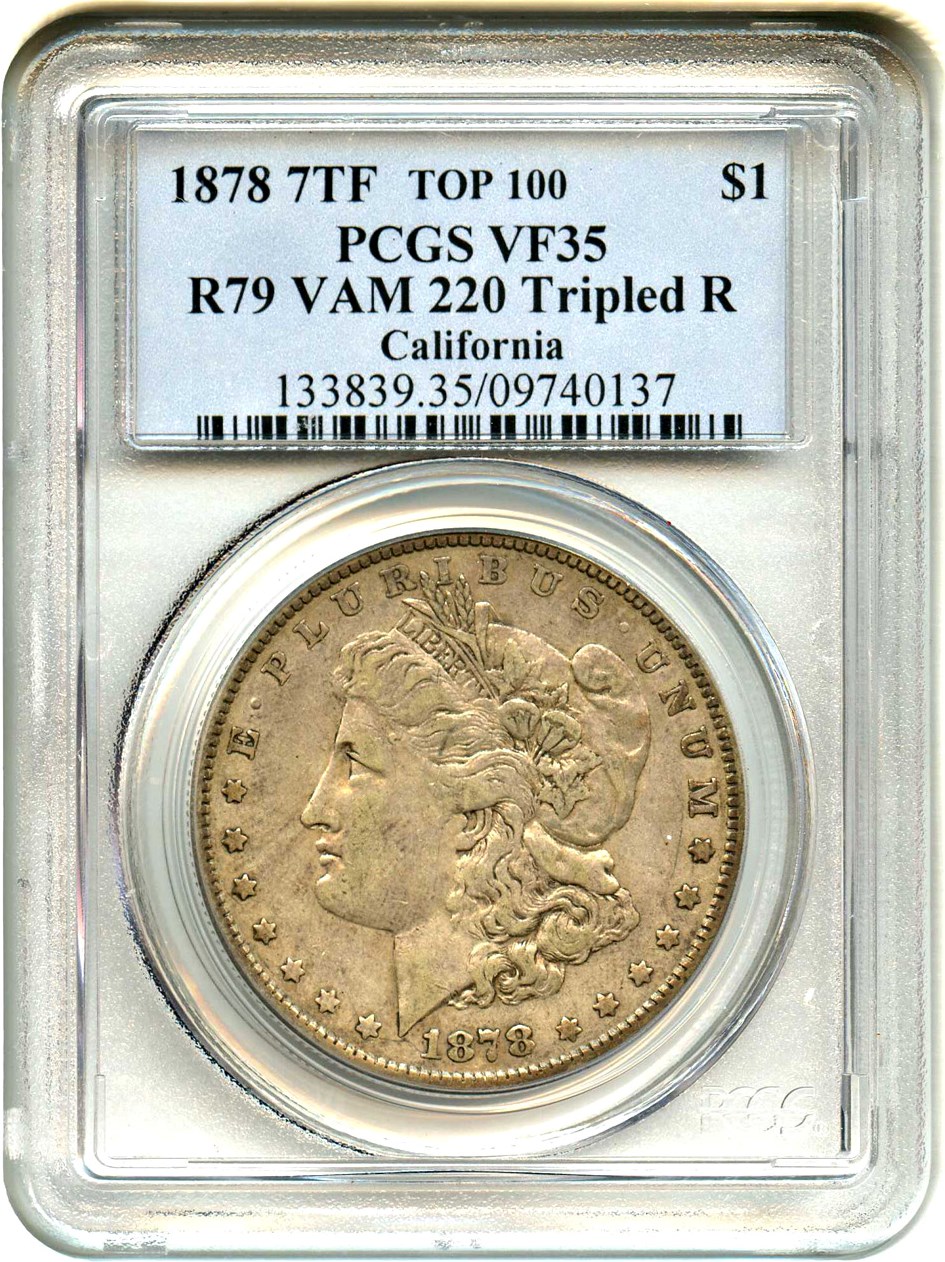 1878 7TF $1  Reverse of 1879, Tripled R, VAM-220 F15 thumbnail 9