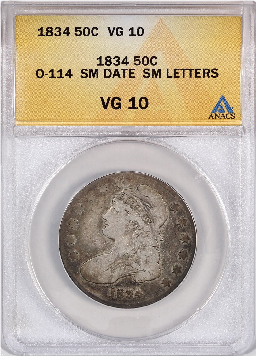 1834 50c Large Date, Large Letters AG3 CAC thumbnail 11