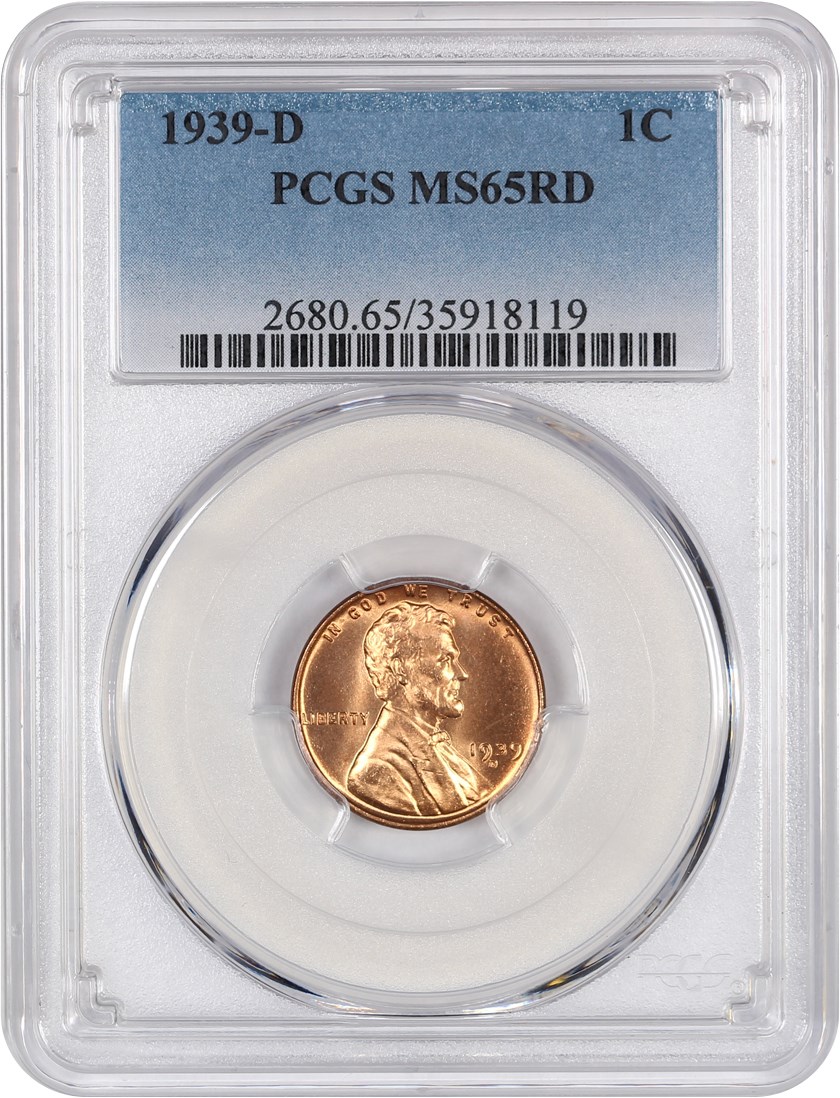 1939-D 1c MS RD MS63 RD CAC thumbnail 3
