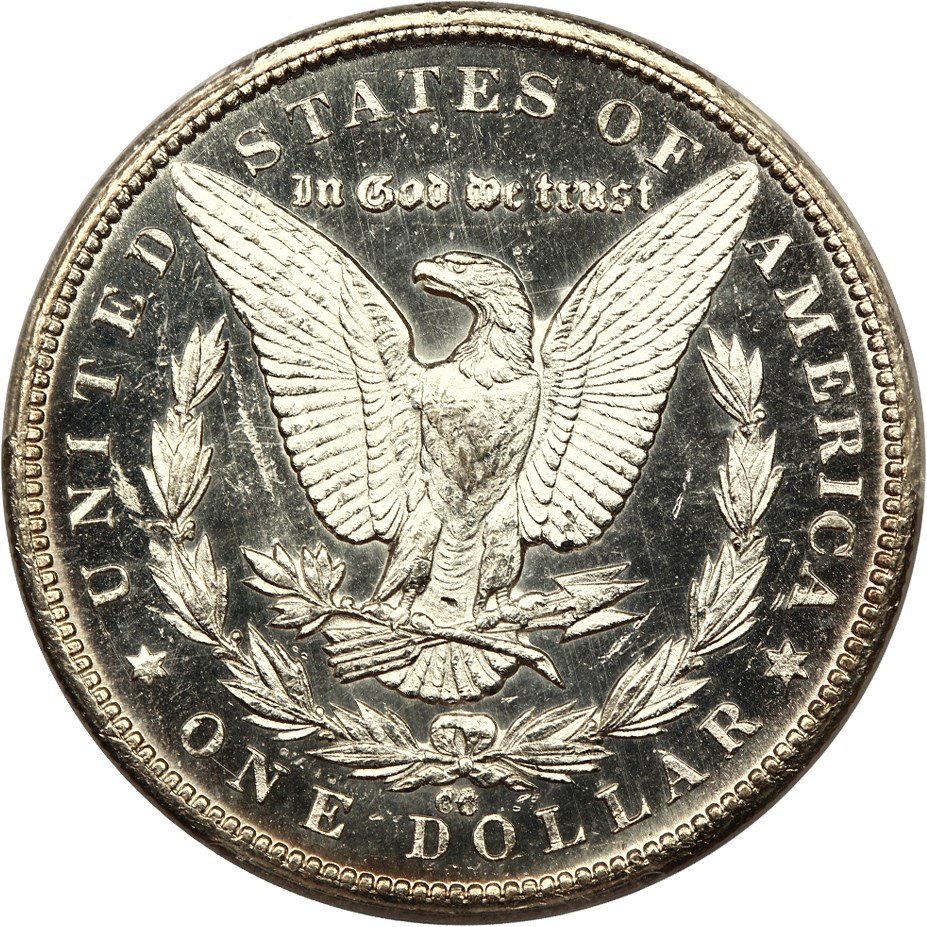 image for: 1879-CC $1 PCGS MS63 DMPL (Capped Die) 