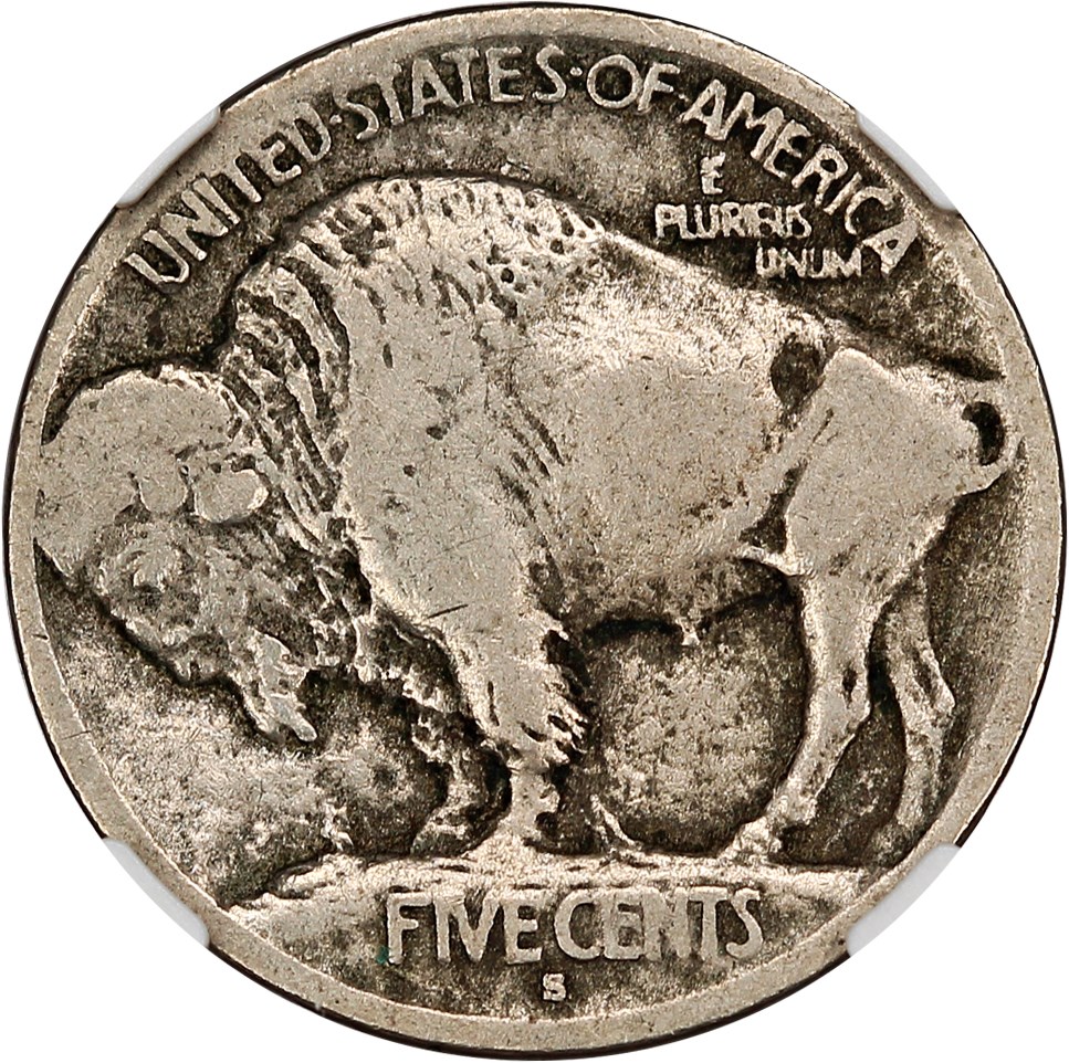 1913-S 5c Buffalo, Type 1 AG2 CAC thumbnail 3