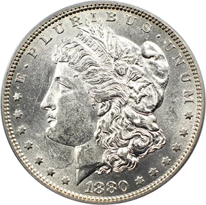 image for: 1880 $1 PCGS AU58 (VAM-16 Checkmark)
