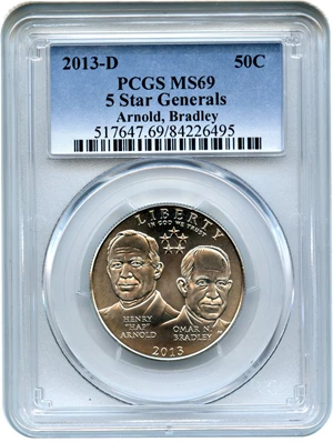 image for: 2013-D 50c 5 Star Generals PCGS MS69