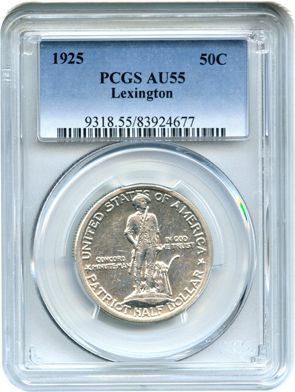 1925 50c Lexington-Concord VF30 CAC thumbnail 15