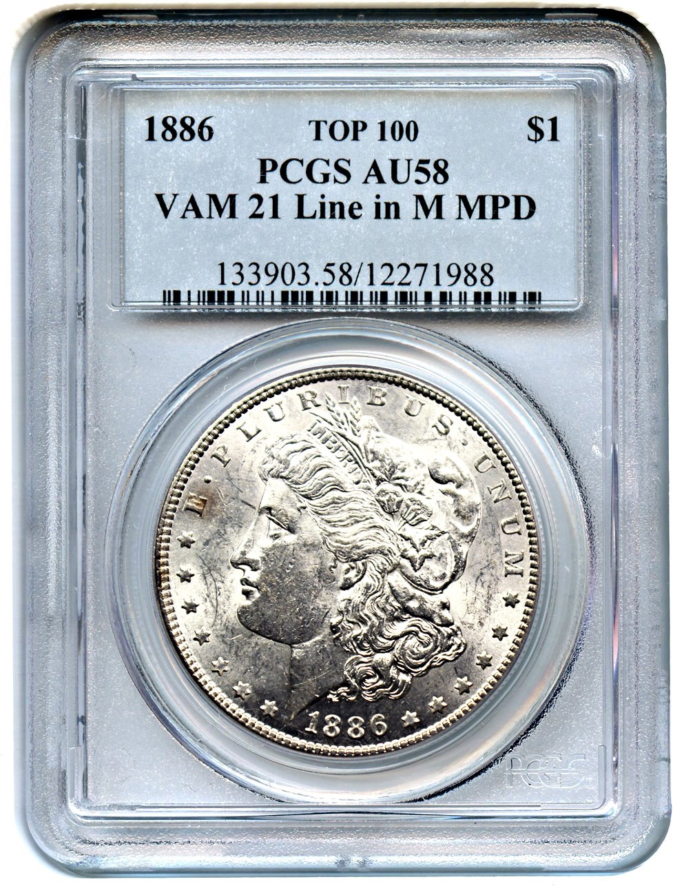 1886 $1  Misplaced Date, 8 Below M, VAM-21 F12 thumbnail 9