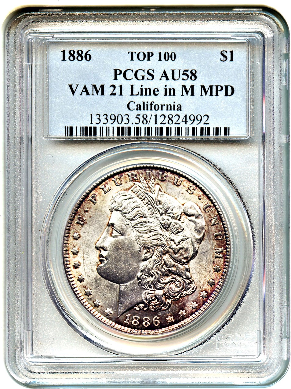 1886 $1  Misplaced Date, 8 Below M, VAM-21 F12 thumbnail 13