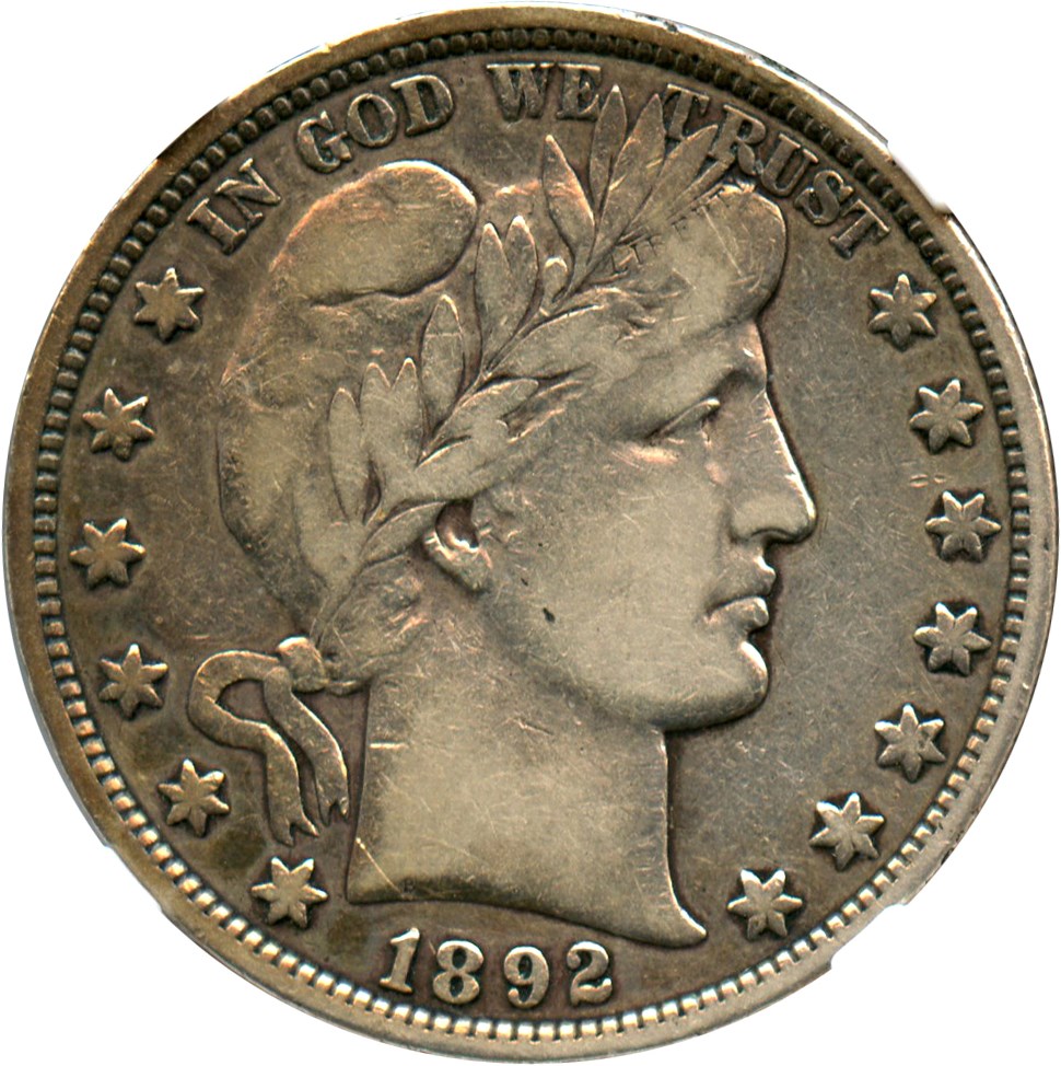1892 50c NGC F15