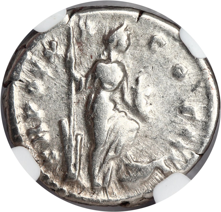 image for: AD 138-161 Roman Empire AR Denarius NGC VF Antoninus Pius ex: Golden Age Hoard