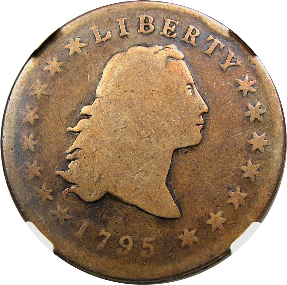 1795 Flowing Hair $1 NGC/CAC AG-03 (3 Leaves)