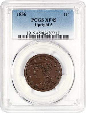 image for: 1856 1c PCGS XF45 (Upright 5)