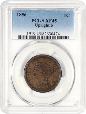 image for: 1856 1c PCGS XF45 (Upright 5)