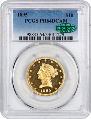 image for: 1895 $10 PCGS/CAC Proof 64 DCAM