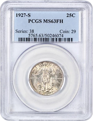 image for: 1927-S 25c PCGS MS63 FH