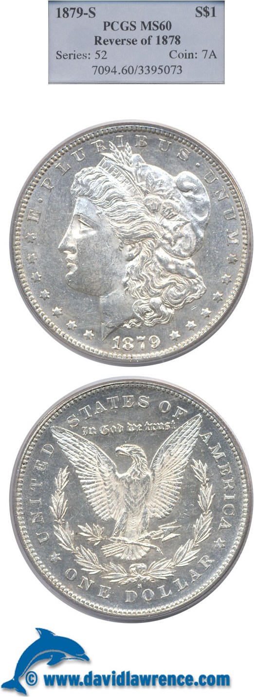 image for: Top 100 VAM: 1879-S $1 PCGS MS60 (VAM-43  Reverse of 1878) 