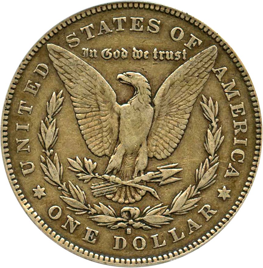 image for: Top 100 VAM: 1878-S $1 PCGS VF30 (VAM-58  Long Arrow Shaft)