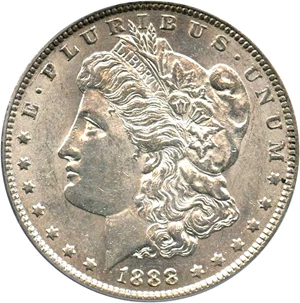 image for: Top 100 VAM: 1888-O $1 PCGS AU58 (VAM-6 Oval O)