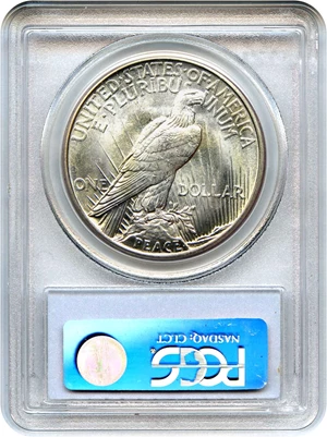 image for: Top 50 VAM: 1921 Peace $1 PCGS MS65 (VAM-3 Line Thru L)