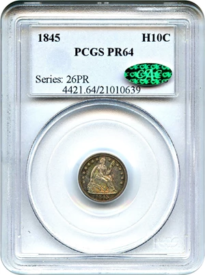 image for: 1845 H10c PCGS/CAC Proof 64