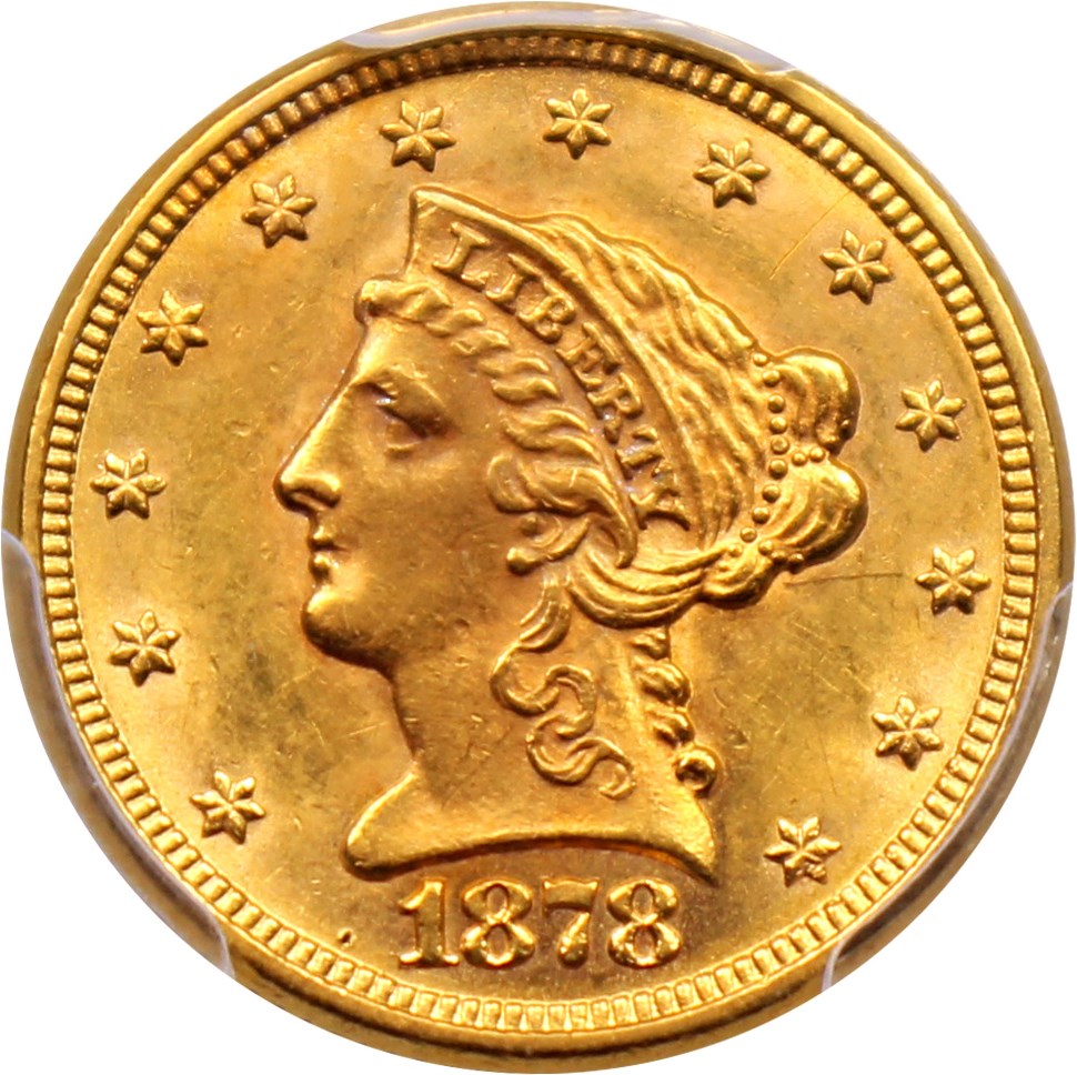 1878 $2 1/2 PCGS UNC Details (Cleaning)