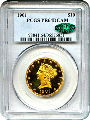 image for: 1901 $10 PCGS/CAC Proof 64 DCAM
