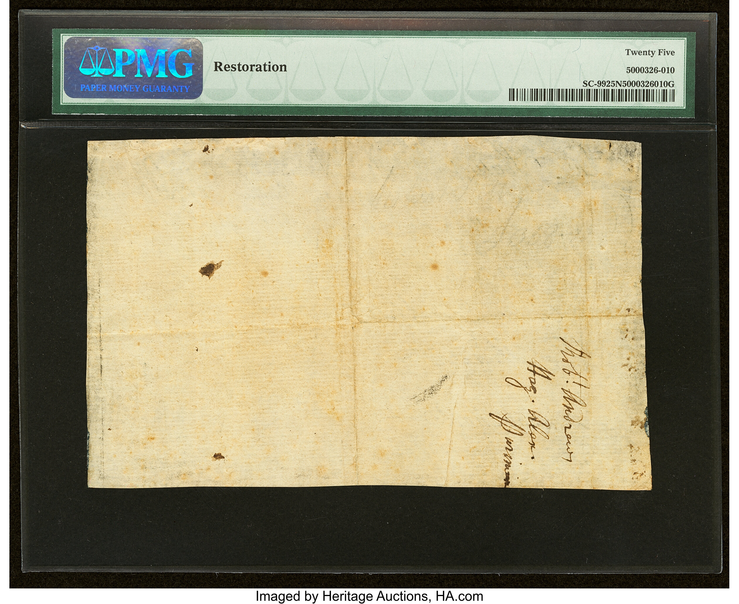 image for: South Carolina June 1, 1775 £10 PMG Very Fine 25 Net....