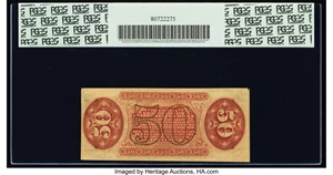 image for: Fr. 1325 50¢ Third Issue Spinner PCGS Apparent Choice New 63....