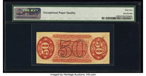 image for: Fr. 1329 50¢ Third Issue Spinner PMG About Uncirculated 55 EPQ....