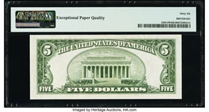 image for: Fr. 1959-I $5 1934C Federal Reserve Note. PMG Gem Uncirculated 66 EPQ....